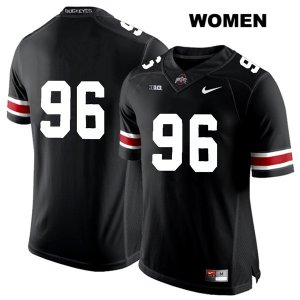 Women's NCAA Ohio State Buckeyes Sean Nuernberger #96 College Stitched No Name Authentic Nike White Number Black Football Jersey DQ20Q63KT